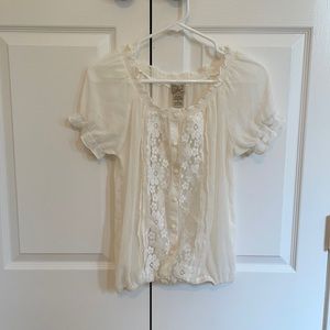 Cream Lace Top